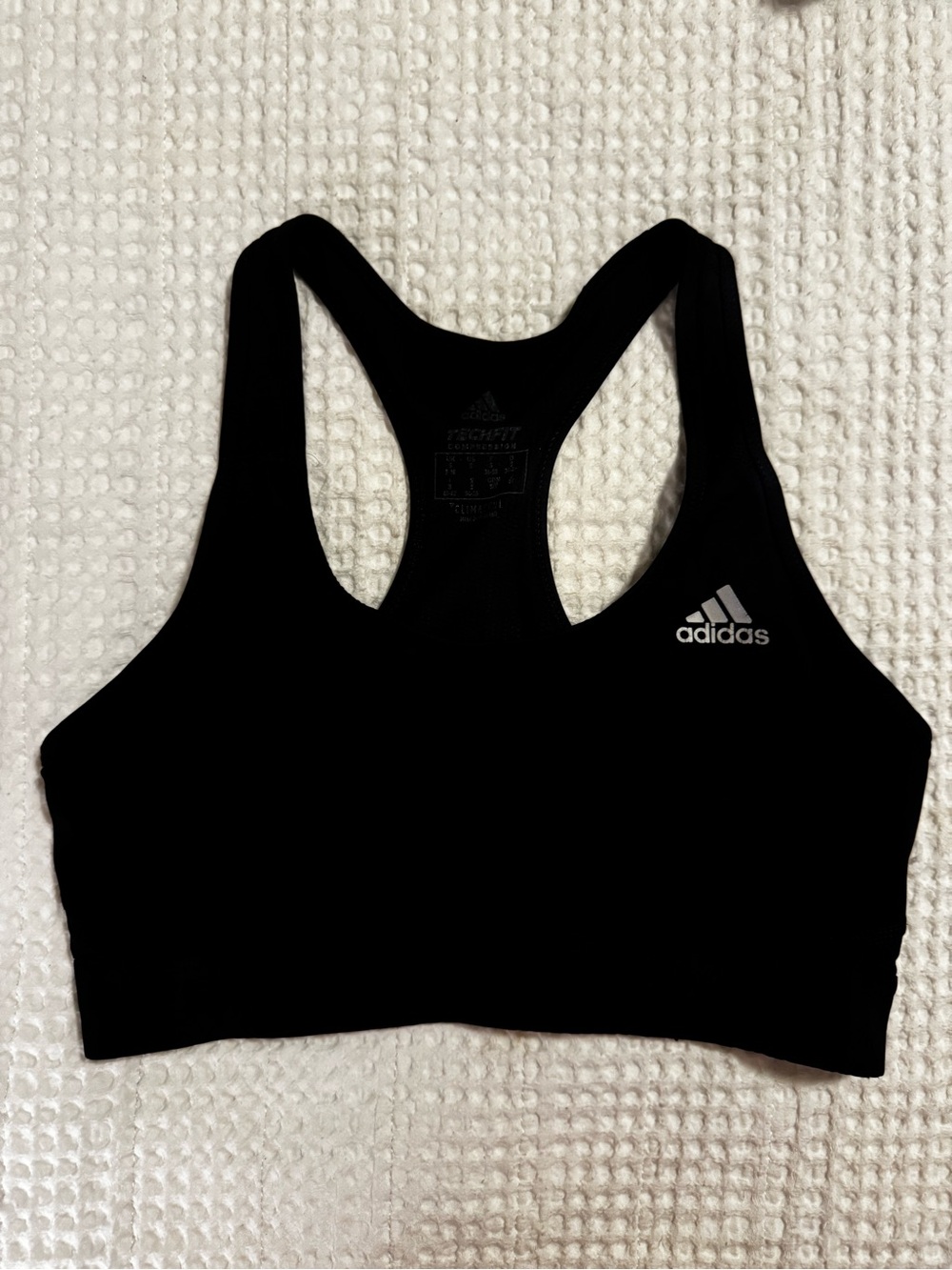 adidas Black Racerback Medium-Support Sports Bra